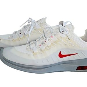 Nike White and Red Sneakers with Breathable Mesh and Cushioned Midsole